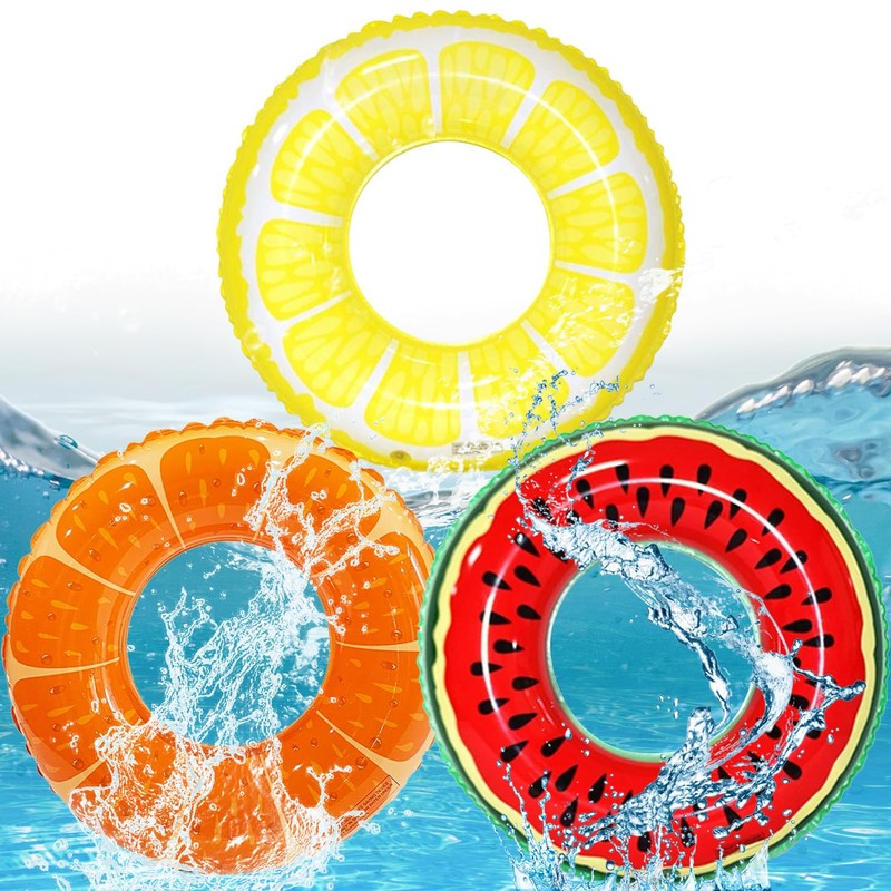 Jesir Fruta Piscina Flotadores, 3 Piezas de Inflables para Alberca