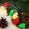 BOHON Red White and Green Christmas Lights Outdoor Faceted C6