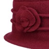 Seeberger Women's Cloche Wool Hat with Appliqué Floreale Pattern One