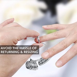 Ring Sizer Gauge Set, with Plastic Ring Sizer Belt Metal Finger Measurement Tools UK A-Z Standard Finger Sizing Tool for Women and Men