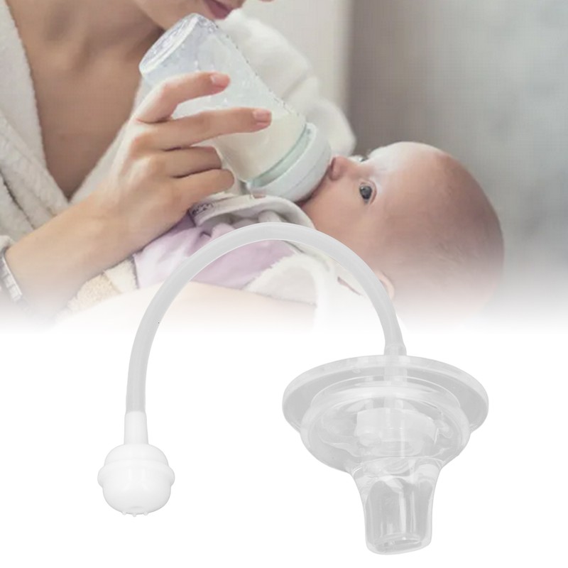 Bottle Nipple with Weighted Straw Duckbill Spout Transparent Soft Silicone