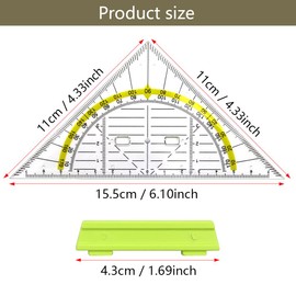 YDHfdc Set Square Made of Plastic Set of 10 Flexible Set Square with Handle Shatterproof Set Square Small for Circles Drawing for Students Office Designer Painting