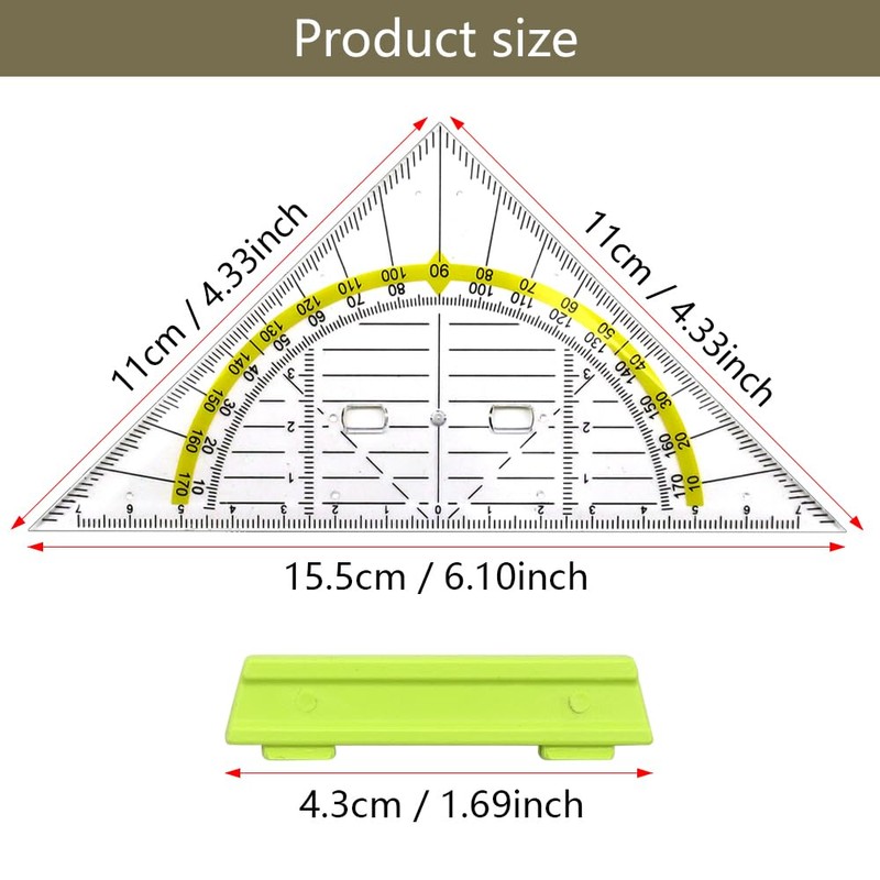 YDHfdc Set Square Made of Plastic Set of 10 Flexible