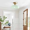 KCO Lighting Nordic Green Glass Flush Mount Ceiling Light Large