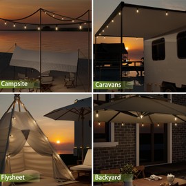beatineon LED Outdoor String Lights 50Ft Patio Lights with 27 Shatterproof Globe G40 Edison Bulbs,Waterproof Outdoor Hanging Light for Holiday,Porch,Deck,Garden,Backyard, Balcony,2700K Dimmable