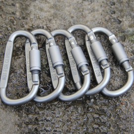 Zmart Carabiner 6 Pcs Travel Camping Aluminum Alloy Survival Gear Climbing Hook EDC Quick Hook