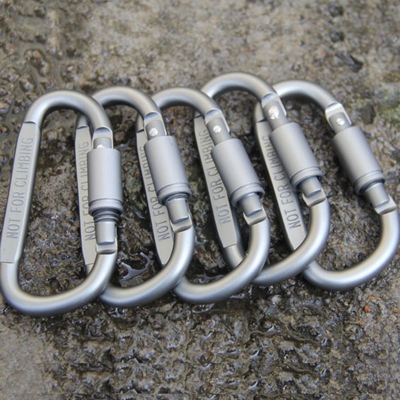 Zmart Carabiner 6 Pcs Travel Camping Aluminum Alloy Survival Gear