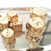 Wisafory Set of 4 Brass Dice Set, Six Sided Play