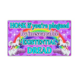 HOSALA (1Pcs - 7.5x4.5 in) Honk If You're Plagued by Inescapable Existential Dread Magnet Bumper, Funny Adult Humor Car Magnet, Gen Z Meme Truck Vehicle Decor Accessories, New Driver Gift for Friends