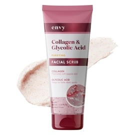 Collagen & Glycolic Acid Face Scrub - Anti-aging Softens and improves dark spots Gentle exfoliation Dermatologist tested Clean beauty for all skin types 6.76 oz Vitamin C & Turmeric / 콜라겐 & 글리콜산 페이스 스크럽 - 노화 방지 부드러움 및 다크 스팟 개선 부드러운 각질 제거 피부과 전문의 테스트 모든 피부 타입에 깨끗한 아름다움 6.76온스 Vitamin C & Turmeric