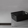 BINO | Woven Plastic Basket | Medium (Black), 4-Pack |