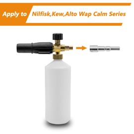 Fai Top Pressure Washer Foam Cannon Adapter Stainless Steel Connector Snow Foam Lance Soap Bottle Adaptor Compatible with Nilfisk KEW