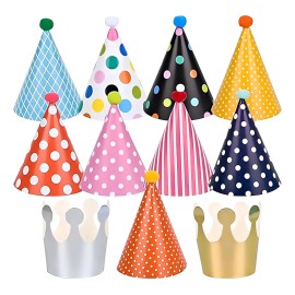 Pack de Gorros de Fiesta de Papel CHICON para Cumpleaños, 11 Unidades