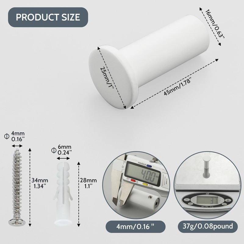 SAYAYO Modern Coat Hooks Wall Mount, Matte White Towel Hooks