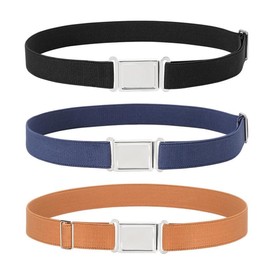 XZQTIVE 2 Pack Kids Adjustable Magnetic Belt Boys Girls Elastic Belt with Easy Magnetic Buckle