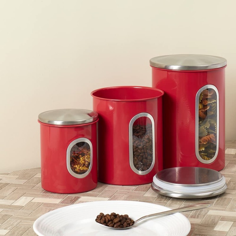 Home Basics 3 Piece Canister Set for the Kitchen Kitchen