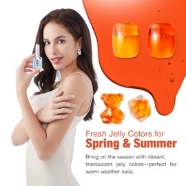 SAGEBIO Jelly Gel Nail Polish, 15ml Semi-Transparent Gel, Glossy Finish, Vibrant Colors for DIY Manicures, Long-Lasting & Chip-Resistant