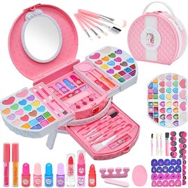Children's Make-Up Set Girls Toy – Children's Make-Up Set Girls, Princess Vanity Case Girls, Girls Toy Age 4-12, Party Birthday Gifts for Girls
