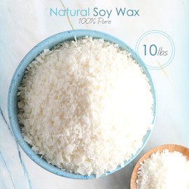 Etienne Alair Natural Soy Wax Kit - Includes; 10 Lbs Soy Candle Wax Flakes, 100 Cotton Wicks, 2 Wick Holders.