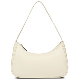 Afashor Shoulder Bags for Women Vegan Leather Hobo Sling Tote Handbag Retro Clutch Purse with Zipper Closure Creme beige