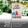 G128 Garden Flag Hello Winter Three Cozy Gnomes 12x18 Burlap