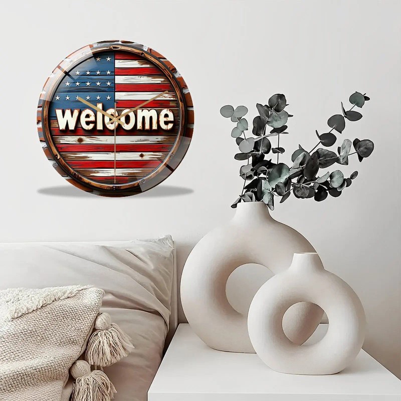 Modern Round Glass Clock 30x30cm Custom Design Crystal Clear Glass