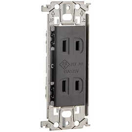 Panasonic WTL13523HK Double Outlet with Embedded Door (with Metal Frame) Gray