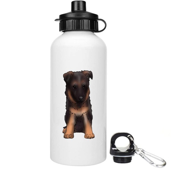 Azeeda 600ml 'German Shepherd Puppy' Reusable Water/Drinks Bottle (WT00051856)
