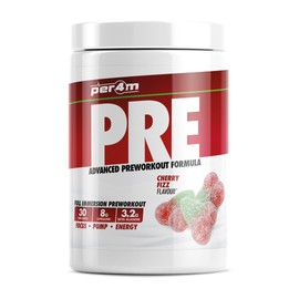 per4m Per4m Pre Workout Powder 570g | Intense Pump, Sustained Energy and Mental Focus | with L-Citrulline, Beta Alanine & Caffeine with Added Hydration (Cherry Fizz)