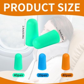 100 Paar Ohrstöpsel zum Schlafen,Foam Ear Plugs Schaumstoff Ohrstöpsel,Schaumstoff-Ohrstöpsel–Weiche Lärmschutzstöpsel für Schlaf, Arbeit & Bau – Mehrfarbig, Einzeln verpackt, Wiederverwendbar