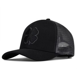 Clover Hats Black for Men Women,Live Lucky Golf Baseball Cap,4 Leaf Hat,Black and Gray