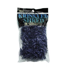 Cindus Collection Krinkled Paper Shred for Packaging Gift Box Basket Filler 2 Ounce Bag NAVY BLUE