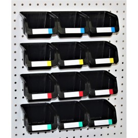 WallPeg Pegboard Bins - Hook to Peg Board Panels – Garage Organizer PB-10, Hardware, Accessories, Baskets,Workbench, Storage, Crafts