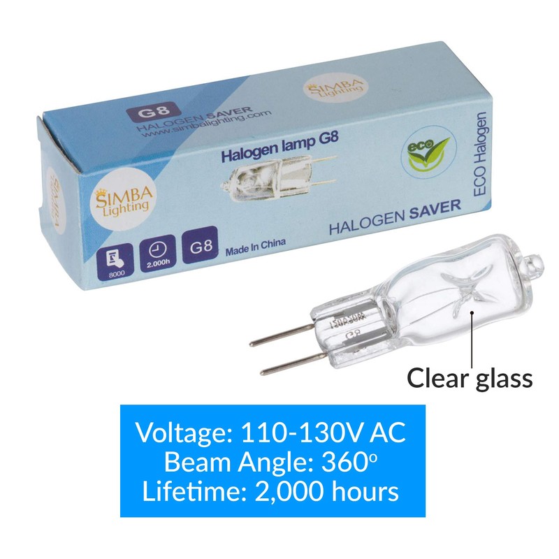 Simba Lighting Halogen Light Bulb G8 T4 35W JCD Bi-Pin