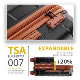 Carry on Luggage 3 Set Airline Approved, 20 Inch Hardside Suitcase with Wheels TSA Lock, PC+ABS Lightweight Carry on Suitcases for Women