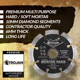 TROJAN Platinum Professional Contractor Mortar Raking Diamond Blade/Diamond Disc - 115mm 4.5"/6.0mm Width
