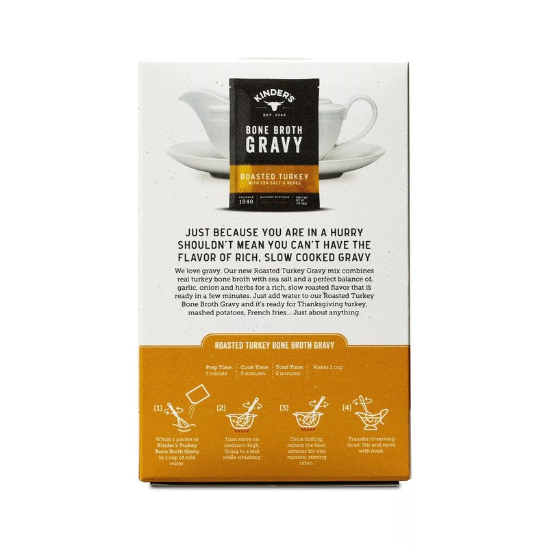 Kinder's Turkey Bone Broth Gravy, 1 Ounce (Pack of 4)