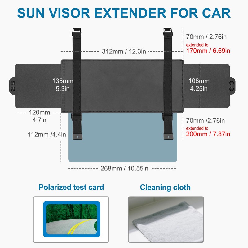 Sun Visor Extender for Car, Visor Extender Sun Blocker, Sun