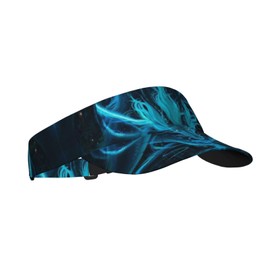 DITXIT Blue Dragon Sport Sun Visor Hats Adjustable Empty Top Baseball Cap for Women and Men Sun Protection and Outdoor Activity