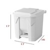 Mix.Home 8 Gallon White Step On Trash Can - Hands-Free