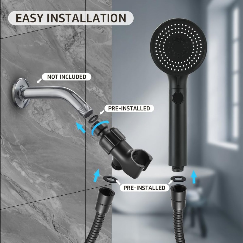 DOILIESE Shower Head with Handheld Spray High Pressure Shower Head