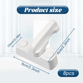 8Pcs Sash Jammer Blocker, Door Jammer Sash Window Locks for Upvc Windows, Window Lock Window Locks for Inside Doors - Door & Window Lock Anti Theft (Grey)