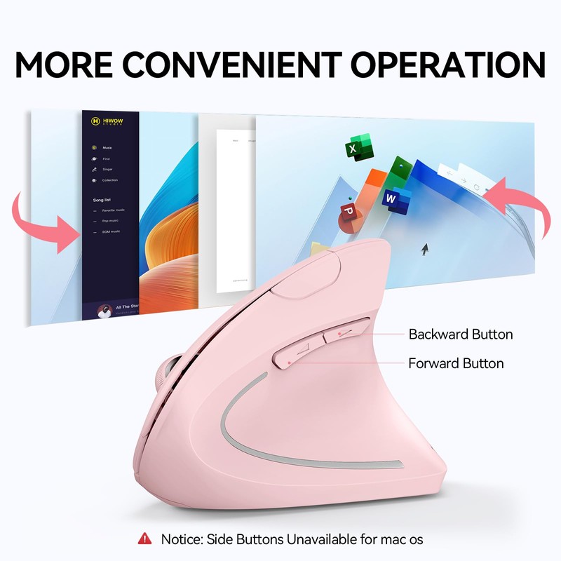 TECKNET Ergonomic Mouse, Wireless Bluetooth Vertical Mouse, 4800 DPI High