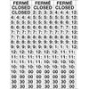 Cosco Business Hours Boutique Sign Static Cling Numbers Included 8