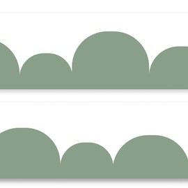 Yabaduu Y034 Border 15 x 200 cm for Children's Room Baby Room Decoration in Skandi Look Scandi Sticker Wall Border Wall Sticker for Children Girls Boys (Green)