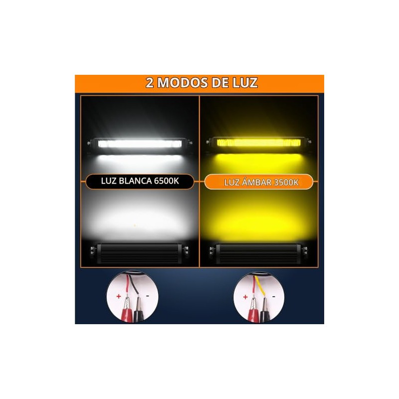 Barra de luz LED ámbar blanca de 32 pulgadas, delgada,