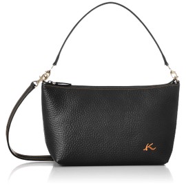 Kitamura RH0565 Shrink Leather 2-Way Pouch, Black/Camel Tech [Black] 15611