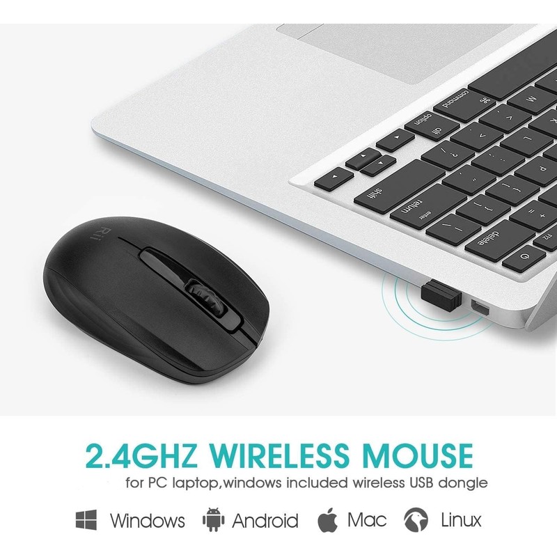 Rii Wireless Mouse, 2.4G Portable Computer Mice for PC, Laptop,