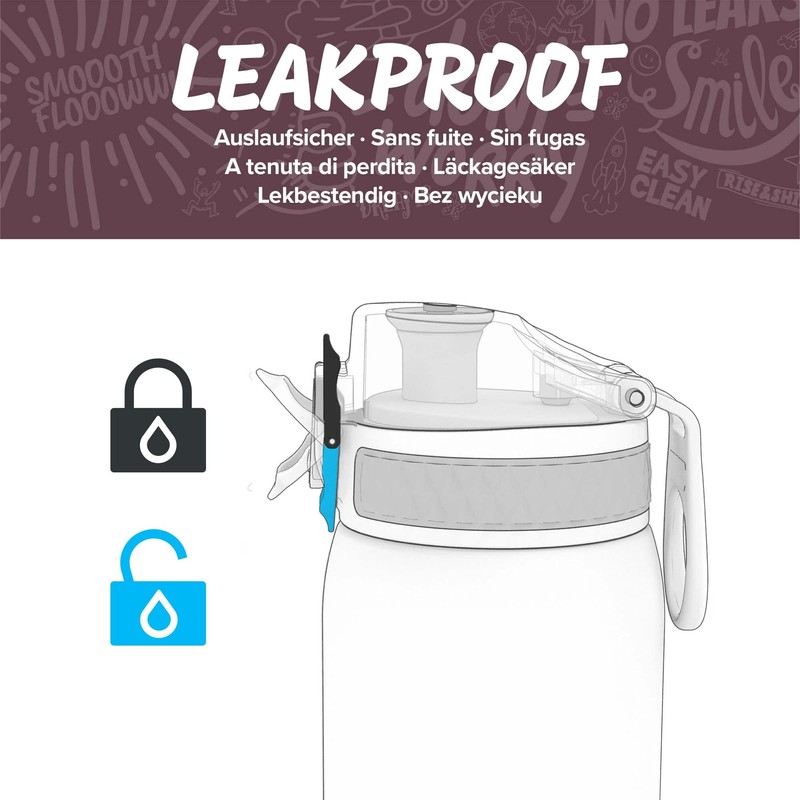 Ion8 Leak Proof Slim Water Bottle, Surf Green, 500 ml