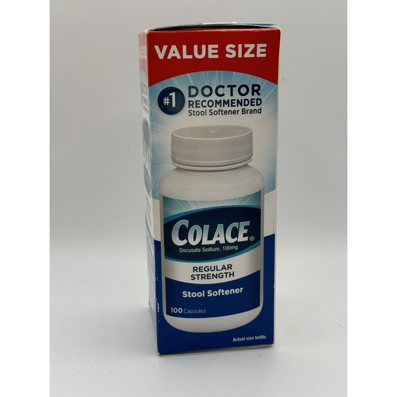 Colace REGULAR Stool Softener 100mg docusate sodium 100 capsules 10/25